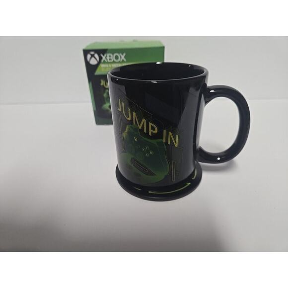 Xbox Official Gear Mug and Metal Coaster Green Black Coffee Cup Set NEW! - Picture 7 of 11